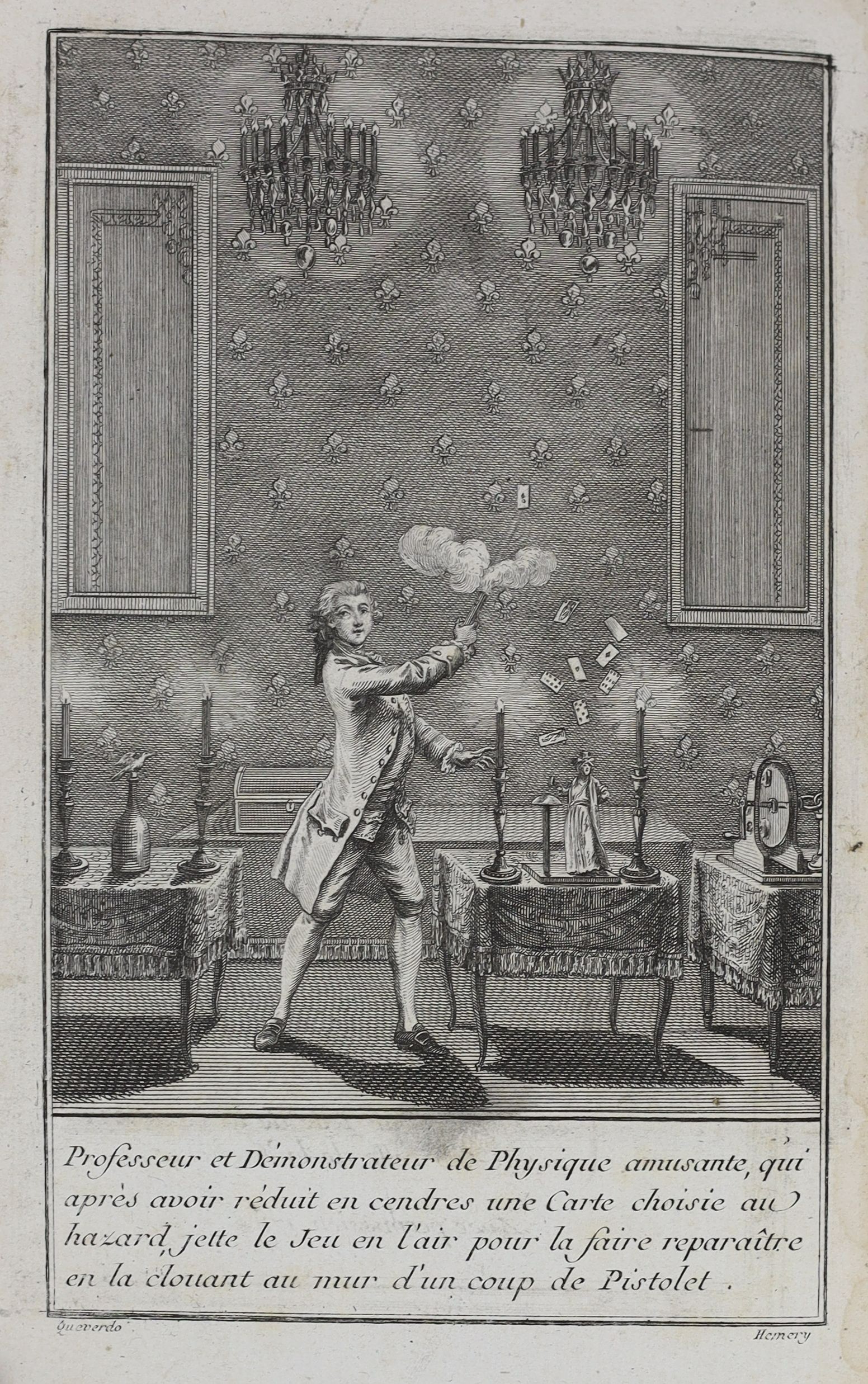 Decremps, Henri - La Magie blanche devoilee ou explication des tours, 1st edition, with engraved title and frontis, Paris, 1784, bound with - Testament de Jerome Sharp, Professeur de Physique amusante, 2nd edition, 8vo,